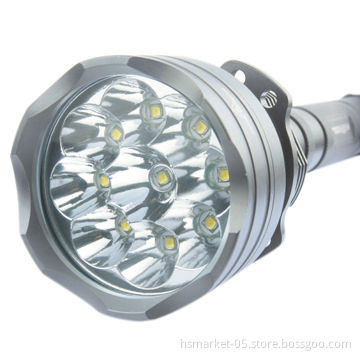 Most Powerful 10,000lm T6 9 LED Flashlight, Powered by 3 or 2* 26650 BatteriesNew